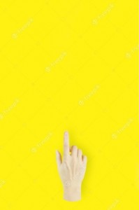Создать мем: женская рука, руки жесты, желтый фон