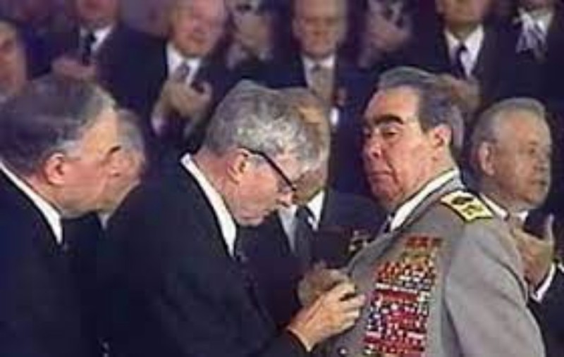 Create meme: Leonid Brezhnev , brezhnev orders, star of the hero of the soviet Union brezhnev