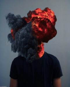 Создать мем: overthinking, explode, мозг