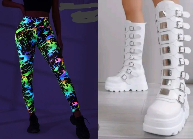 Create meme: women's high boots, gothic boots, stylish shoes