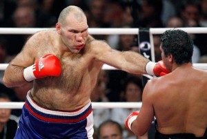 Create meme: Nikolay Valuev in the ring, Satan, Nikolai Valuev boxer