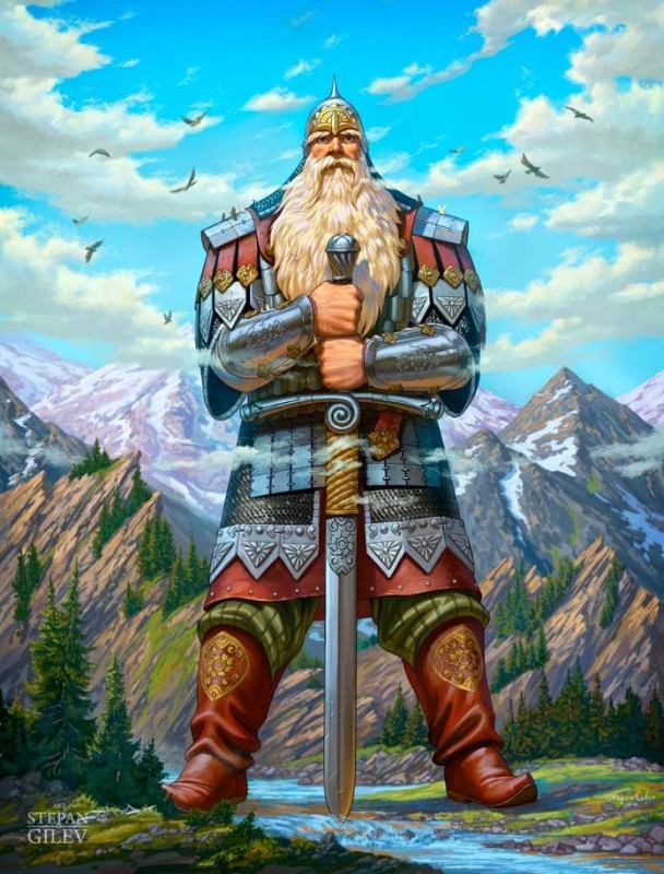 Create meme: Svyatogor Bogatyr and Ilya muromets, the Russian hero svyatogor, svyatogor epic hero