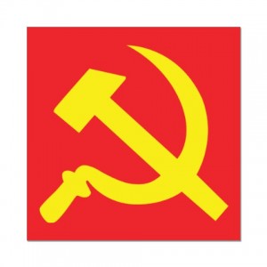 Create meme: the hammer and sickle on a red background, the hammer and sickle in a circle, the emblem of the hammer and sickle