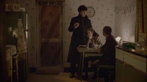Create meme: Sherlock and Mrs. Hudson hug, Sherlock, Sherlock and Mrs. Hudson in room