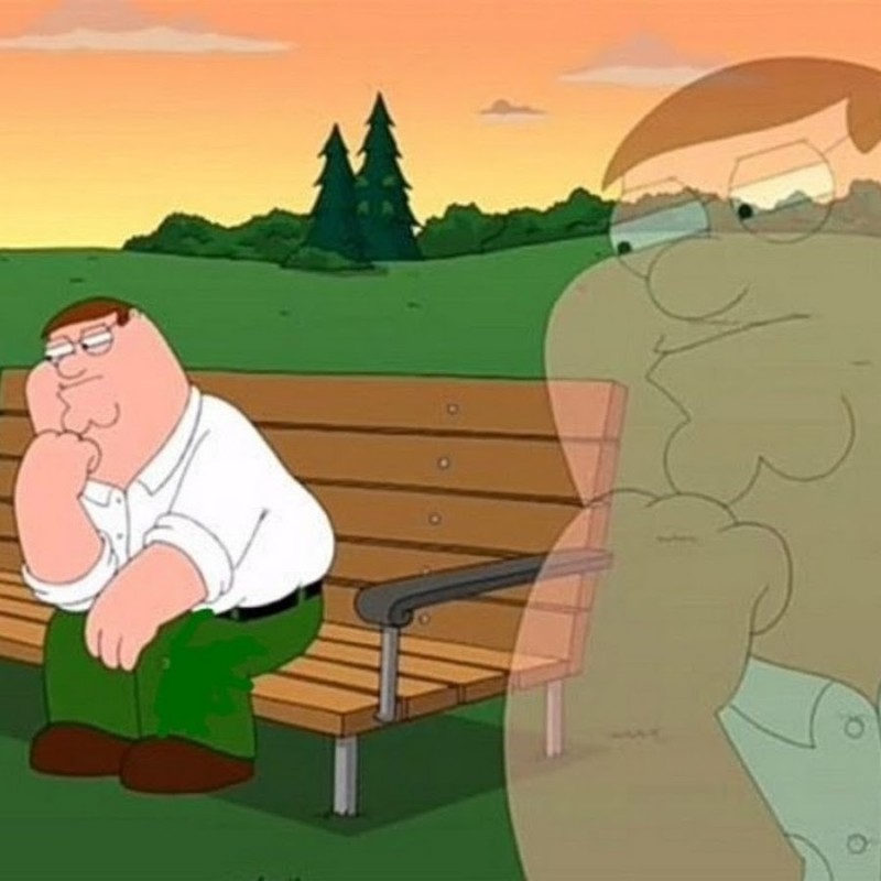 Create meme: Peter Griffin thought, meme brooding , meme family guy 