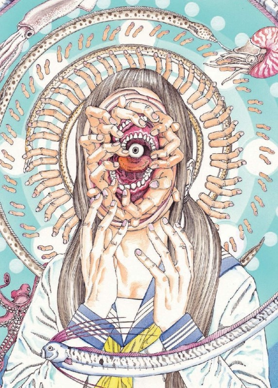 Create meme: shintaro kago, figure , creepy art