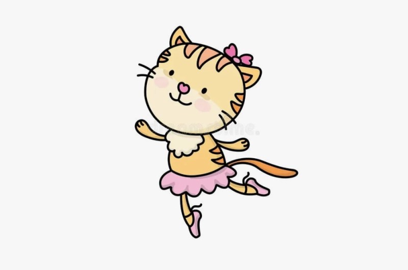 Create meme: Kitty ballerina drawing, cat dancer, cat dancer