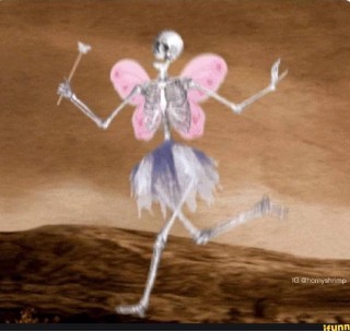 Create meme: fairy skeleton, skeleton fairy, when you are dead inside