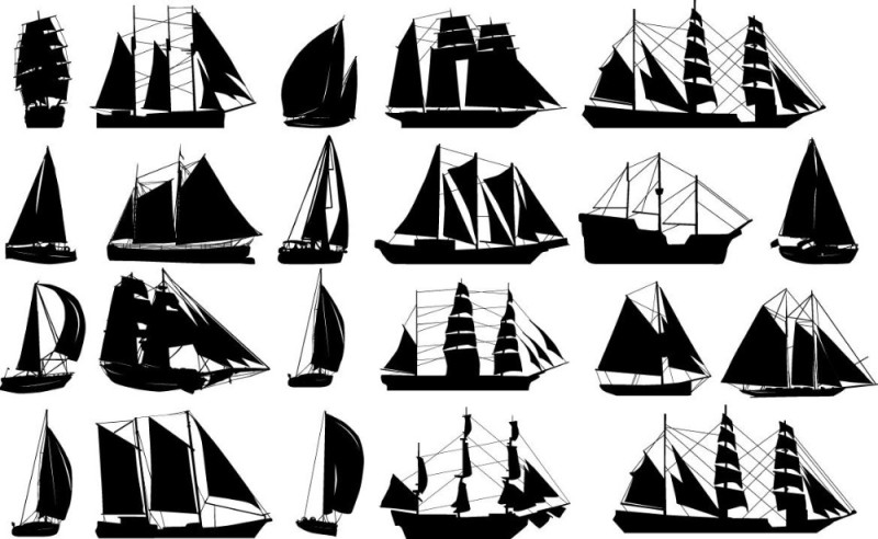 Create meme: Ship silhouette, silhouette of a sailboat, sailboat silhouette