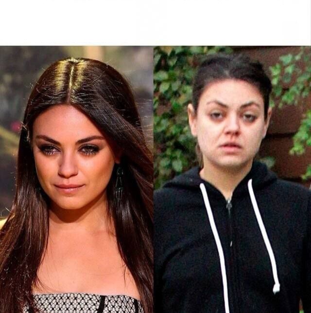 Create meme: Mila kunis , Mila kunis without makeup, Mila Kunis without makeup and photoshop