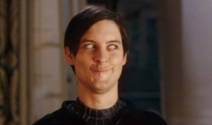 Create meme: Tobey Maguire spider man, Tobey Maguire meme smile, Tobey Maguire smile