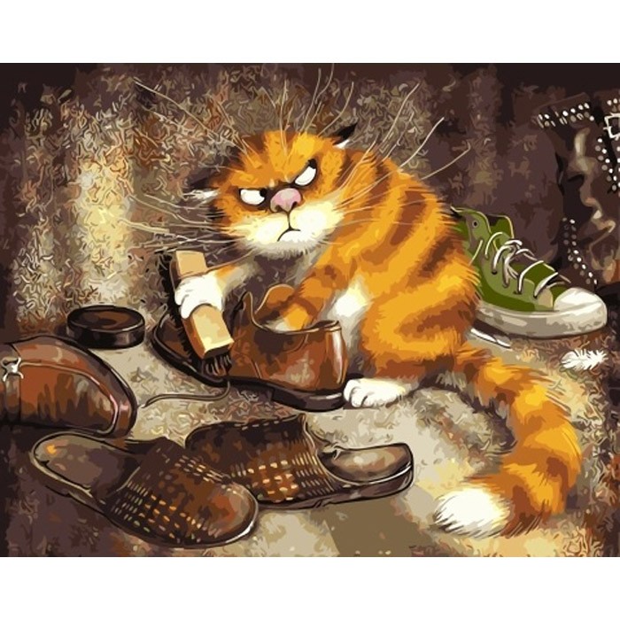 Create meme: cat cleans shoes, cat cleans shoes picture, cat picture