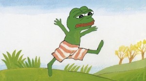 Создать мем: пепе лягушка, pepe the frog, бегущий лягушонок