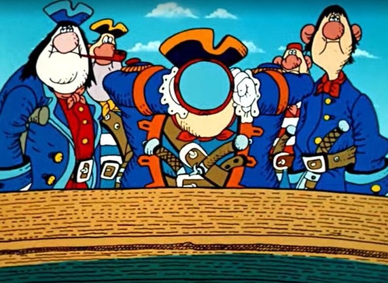 Create meme: captain Smollett treasure island, treasure island cartoon 1988, cartoon treasure island