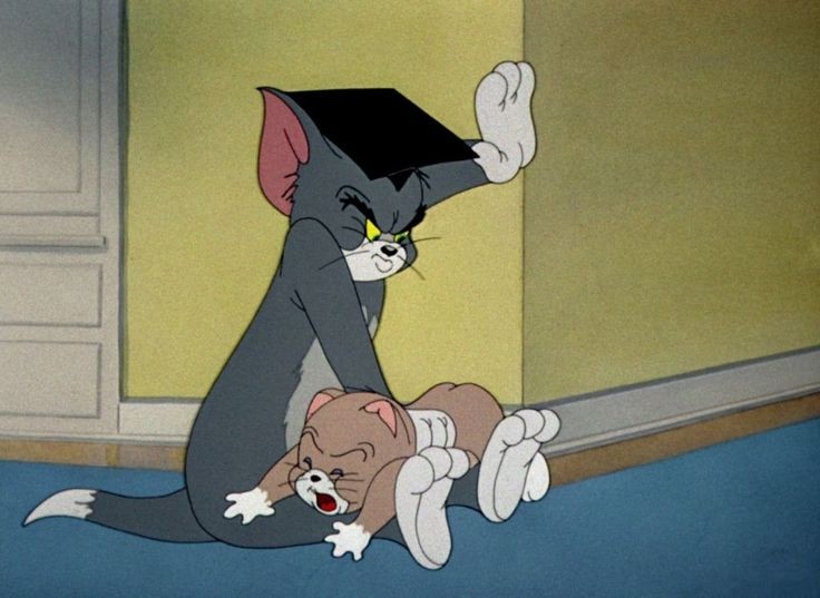 Create meme: Tom slaps Jerry, Tom and Jerry are small, Tom from Tom and Jerry