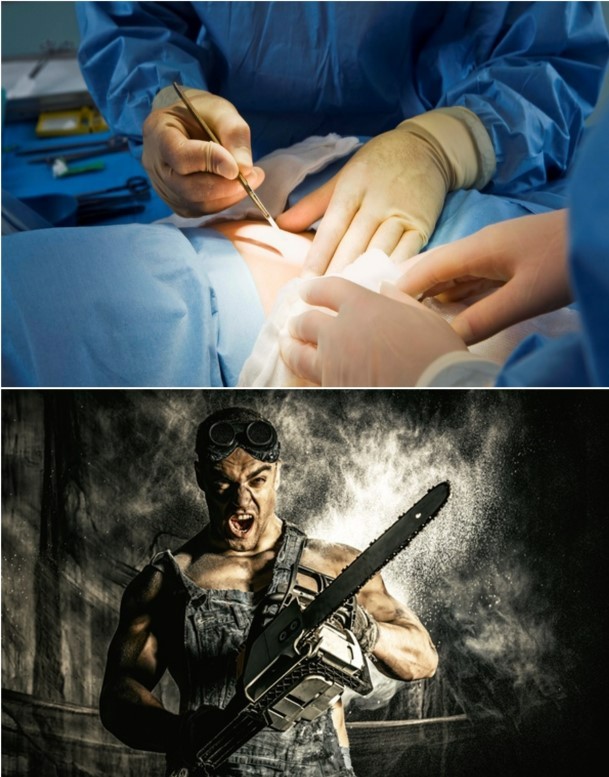 Создать мем: хирург, хирург с оружием, операция хирург