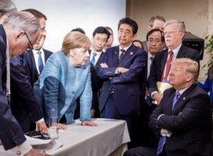Create meme: Big seven, g 7, trump Merkel
