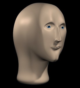 Create meme: the man's head 90 degrees, head stonk, 3 d head