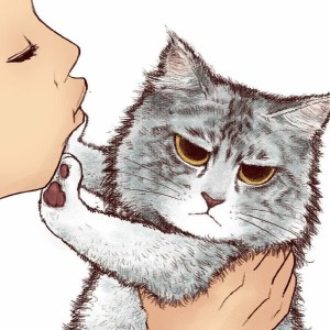 Create meme: illustration of a cute, sad cat, cute drawings