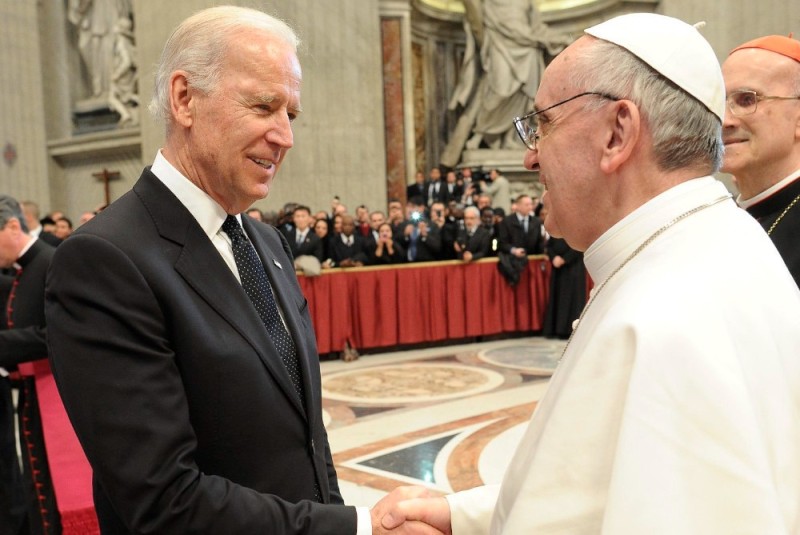 Create meme: Biden and the Pope, Joe Biden and the Pope, pope 