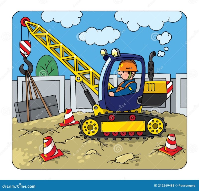 Create meme: a caricature of a loader driver, The excavator is cartoon, excavator for children