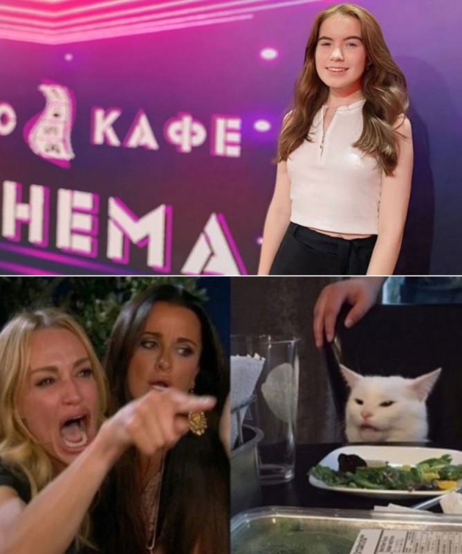 Create meme: meme with two girls and a cat, meme woman yelling at the cat, meme with girls and a cat at the table