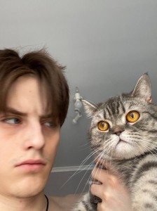 Create meme: guy, cat, people