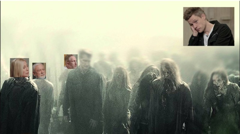 Create meme: the walking dead, The walking dead in the fog, the walking dead background