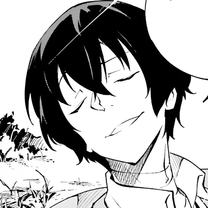 Create meme: dazai is black and white, manga dazai, dazai from the manga