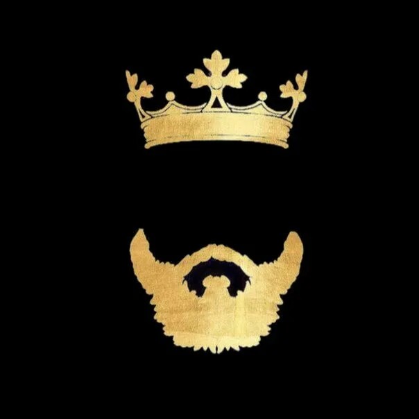 Create meme: a crown with a beard, the crown and, beard and crown on a black background