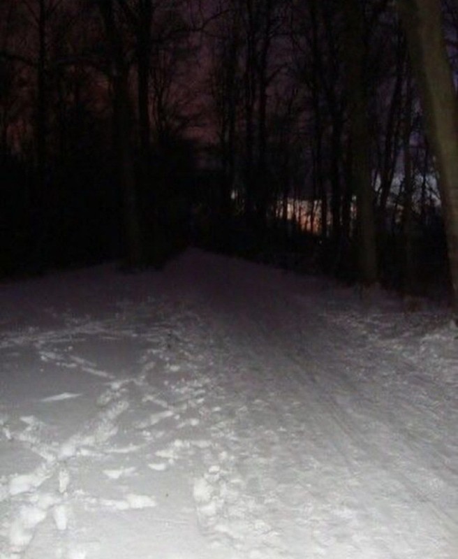 Create meme: snowy trail, after dark, darkness