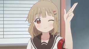 Создать мем: аниме ирл, yuru yuri san hai аниме, аниме приветствие