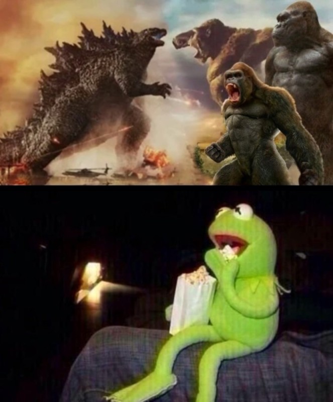 Create meme: Kong vs godzilla, Godzilla and Kong, Godzilla vs king Kong