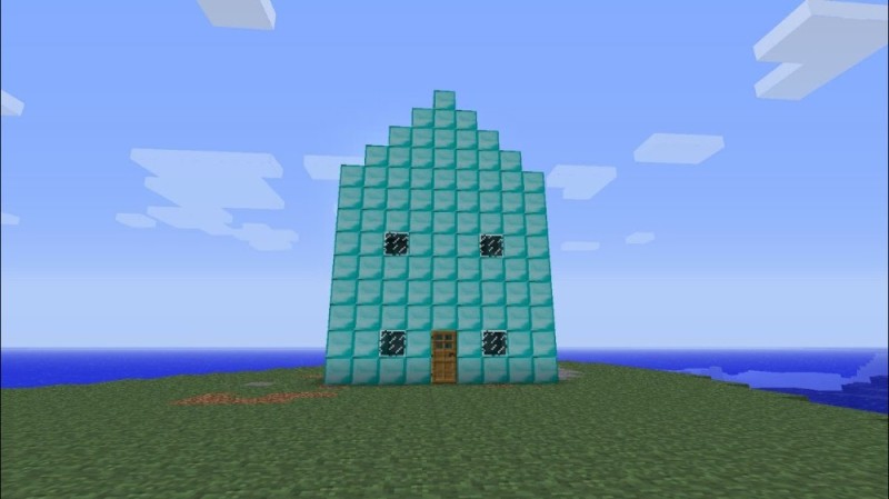 Create meme: diamond house in minecraft, house of diamonds in minecraft, minecraft diamond house