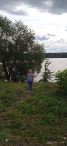 Create meme: woman, the river, nature