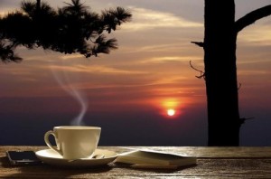 Create meme: dawn, a Cup of coffee, How was your day