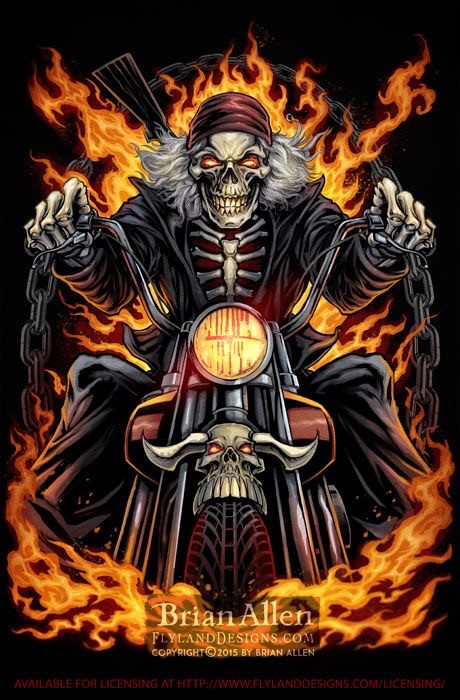 Create meme: skeleton rider, skeleton biker, a skeleton on a bike