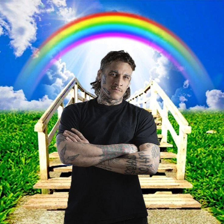 Create meme: rainbow bridge sematari, bo sinn, Travis Barker