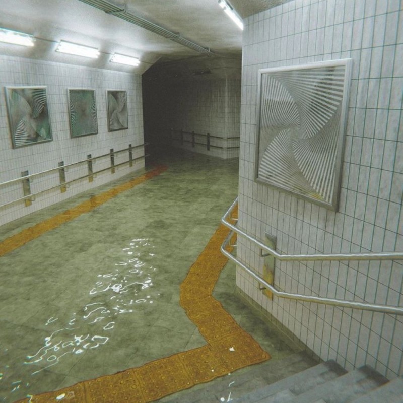 Create meme: flooded subway, liminal spaces pool, space 