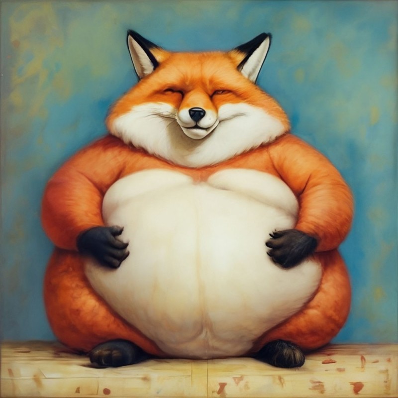 Create meme: fat fox, The fat fox, The chubby fox