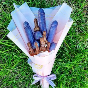 Create meme: edible bouquets, sausage bouquet