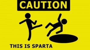 Create meme: this is, caution, this is sparta