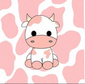 Создать мем: милые рисунки легкие, розовая корова, розовая коровка