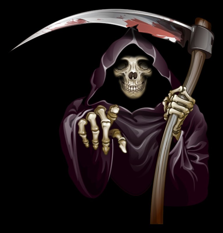 Create meme: grim reaper , big racket, death 