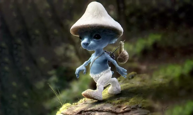 Create meme: Smurfs: The Lost Village, smurf in the forest with mushrooms, Smurfs the legend of smurf hollow