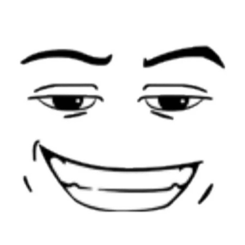 Create meme: a meme face from a roblox on a transparent background, The meme face from Roblox, face roblox smile