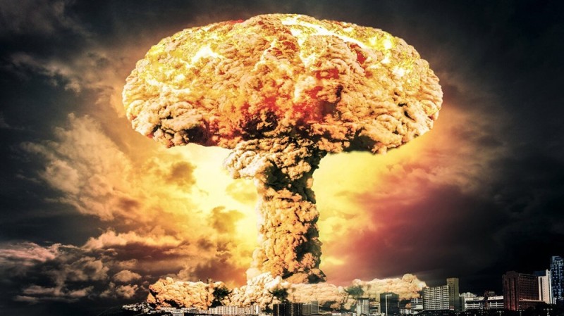 Create meme: the atomic bomb , nuclear, explosion of a nuclear mushroom