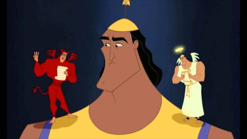 Create meme: emperor s new groove the, kronk the angel and the demon, kronk