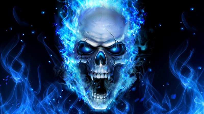 Create meme: blue skulls, skull in blue flames, cool skulls