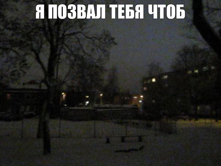 Create meme: the trick , winter night, park at night